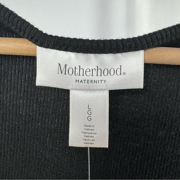 NWT Motherhood Maternity Sleeveless Ribbed Bodycon Dress in‎ Black Size Large - Picture 2 of 4